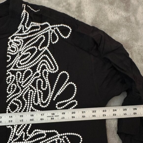 Chico's Long Line Embroidered Cardigan Kimono Black Women's Small Medium S/M - Picture 5 of 6